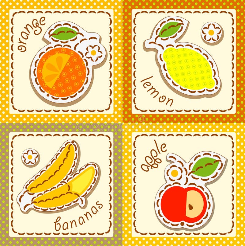 Fruits. set cards