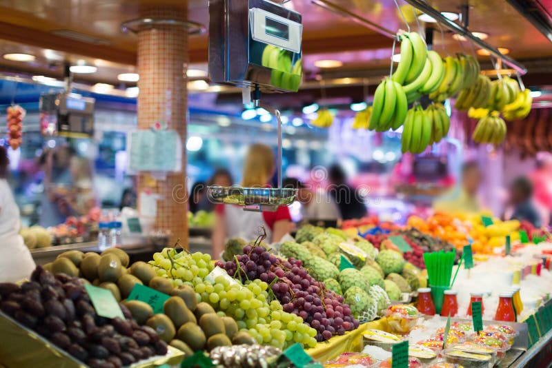 Fruits on Spanish Market Counter Stock Photo Image of choice, food