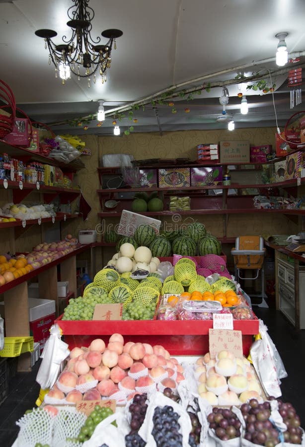 Fresh Fruits and Vegetables Sale at Grocery Store Editorial Stock Image