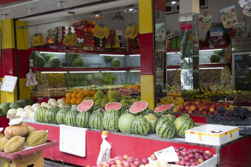 Fresh Fruits and Vegetables Sale at Grocery Store Editorial Stock Image