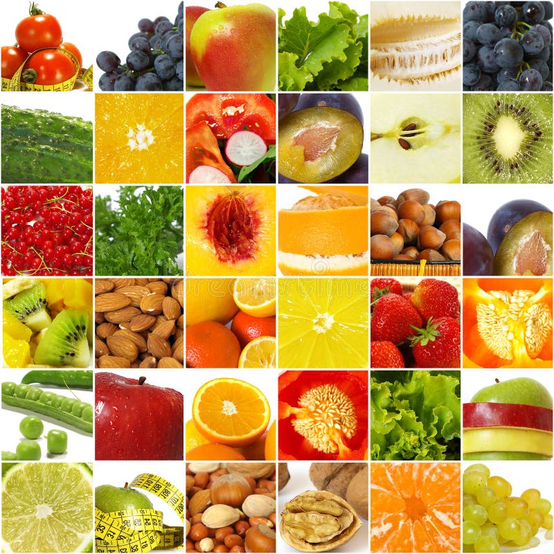 Fruits vegetable collage