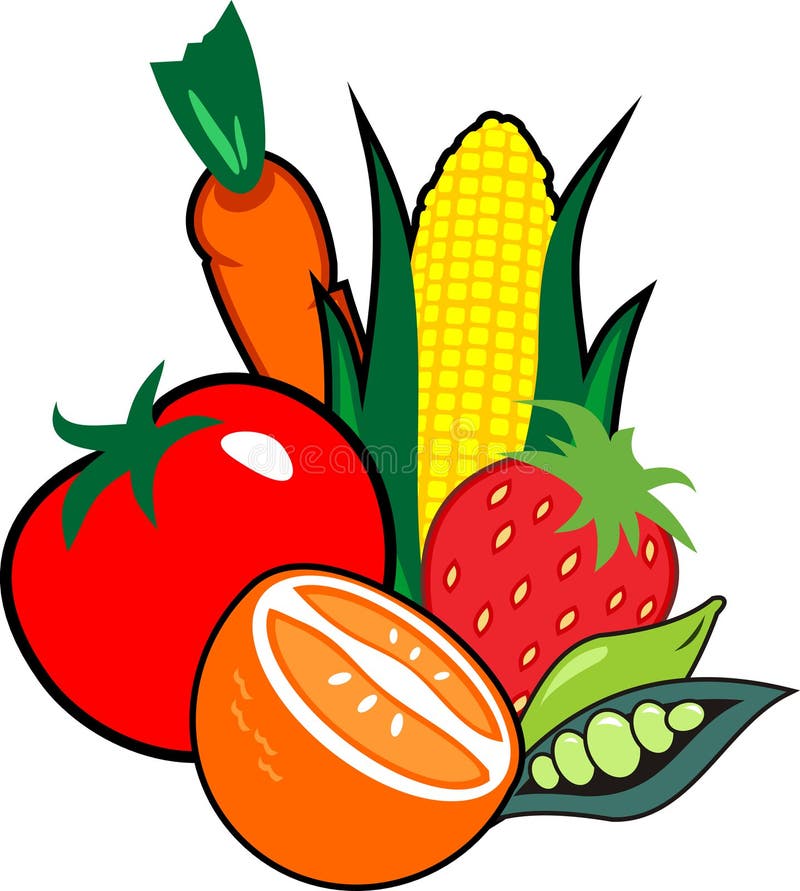 Fruits and vegetables stock vector. Illustration of ...
