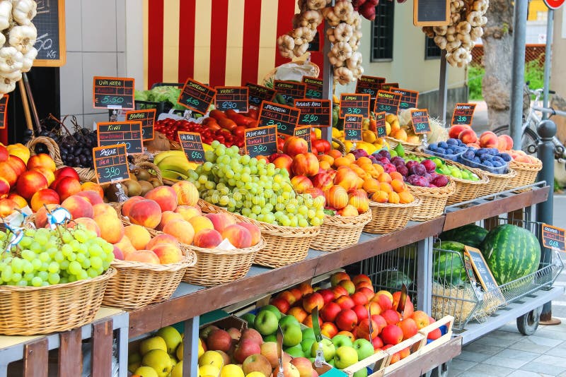 Fruits and vegetables in the Italian city market