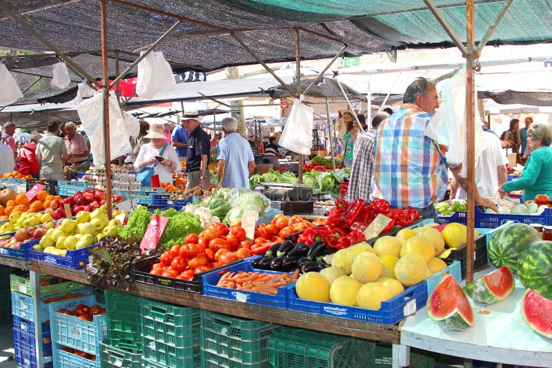 Healthy fruits at the market in Pollenca, Mallorca, Spain