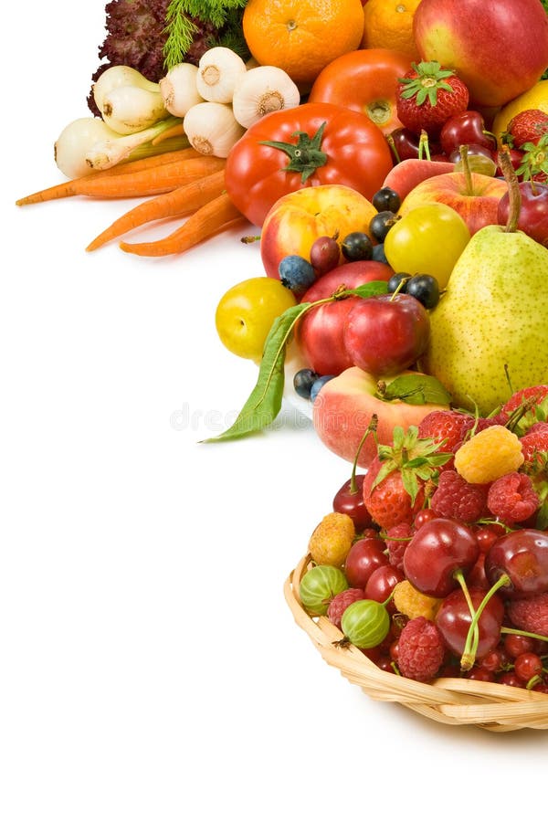 Vegetables on White Background Stock Image Image of health, colorful 47305661