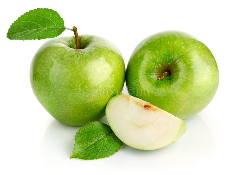 Fruits verts de pomme avec la coupure