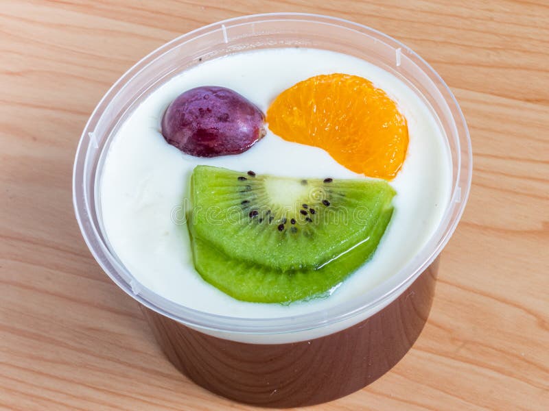 Fruity Milk Pudding, Sweet Chocolate Silk Pudding Dessert with Fruit