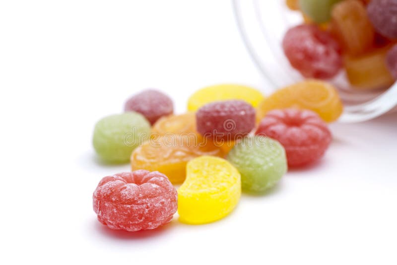 Fruit candy on white background. Fruit candy on white background