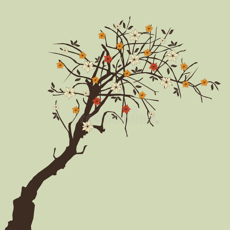 Copac frumos cu flori royalty free illustration