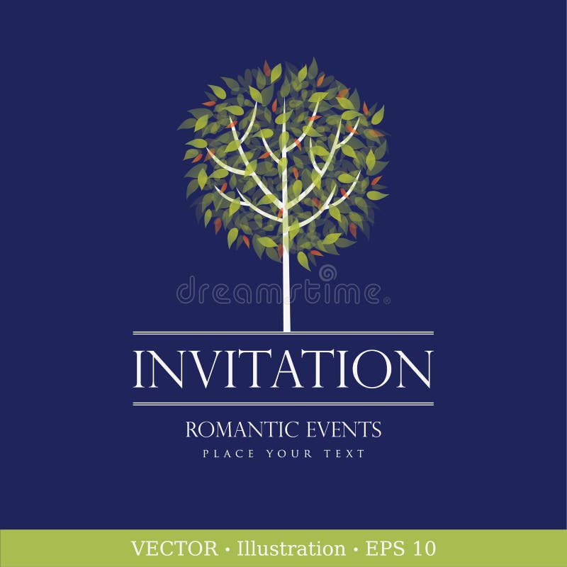 Copac frumos cu multe frunze stock illustration