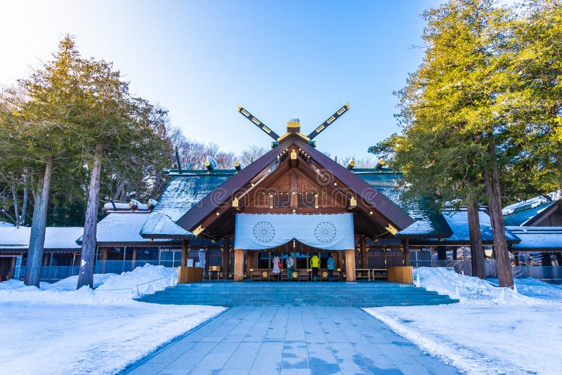 Frumos templu de construcție arhitectură Hokkaido altar în orașul sapporo royalty free stock photography