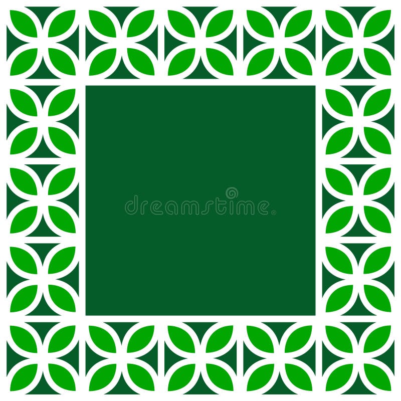 Frunze de trecă albe și verzi, linii de prindere cu cadru pătrat geometric vector illustration