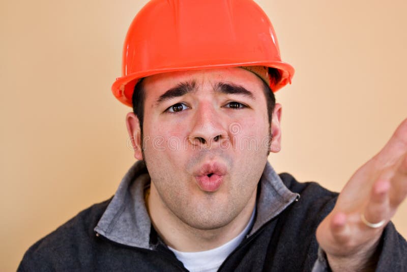 Frustrated Construction Worker