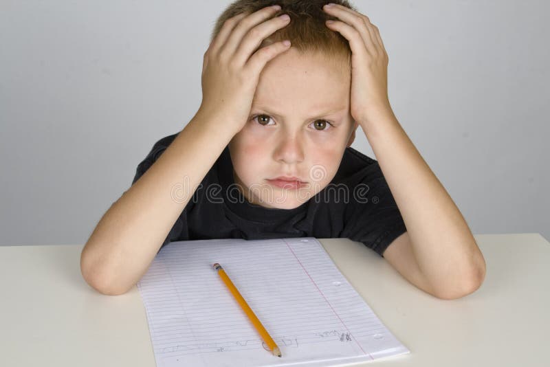 kid frustrated with homework