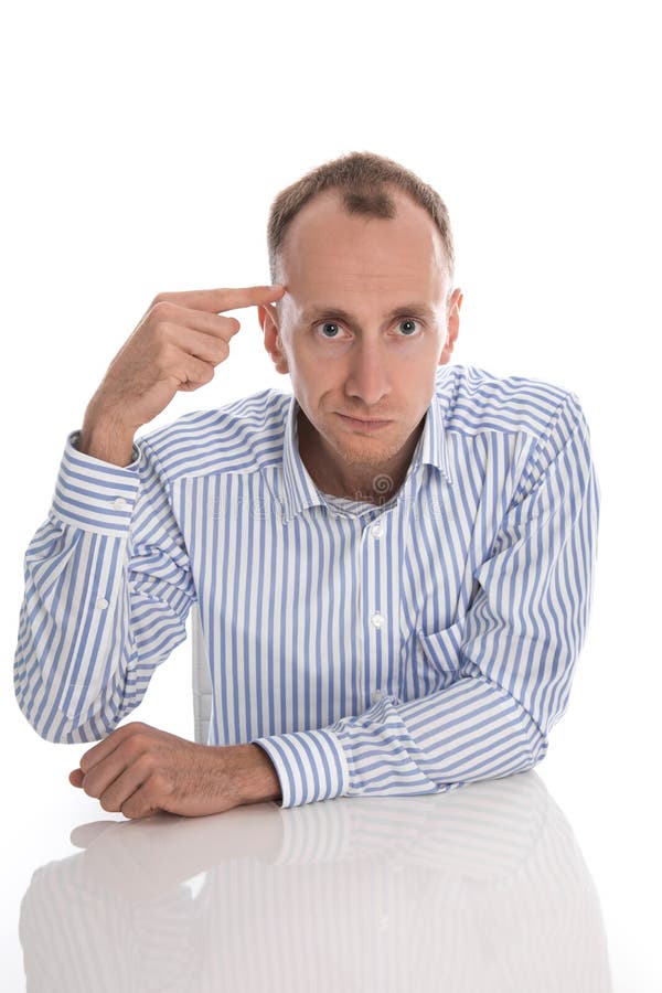 Surreptitious Gesture With The Head Frustrated Man - Head Shot - Problems At Work. Stock Photo - Image