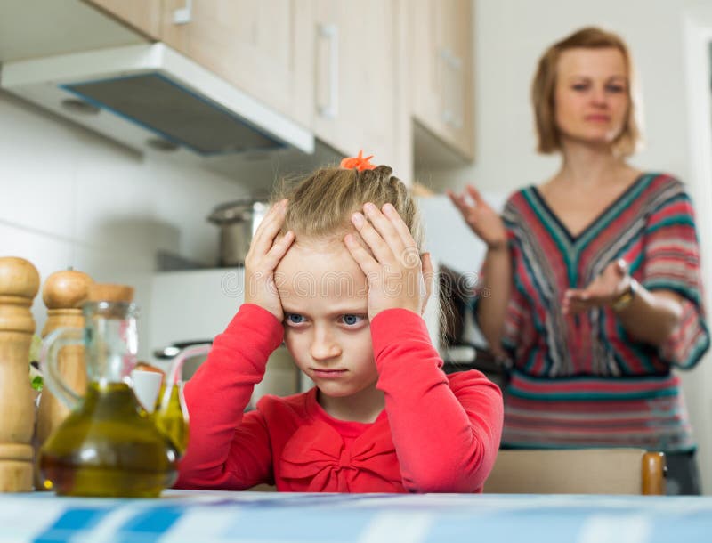 Frustrated mother scolding little daughter royalty free stock images Frustrated mother scolding little daughter royalty free stock images
