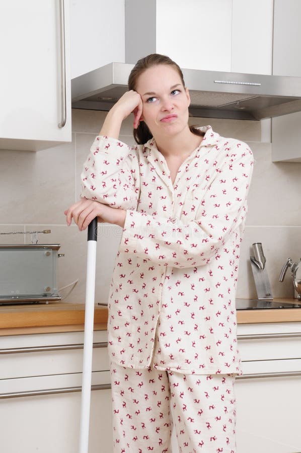 Frustrated woman in the kitchen