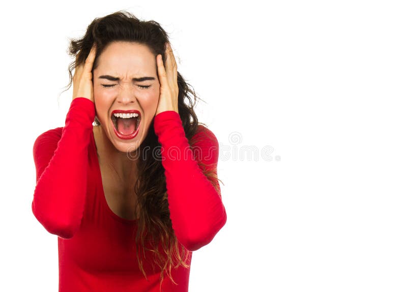 Frustrated woman screaming