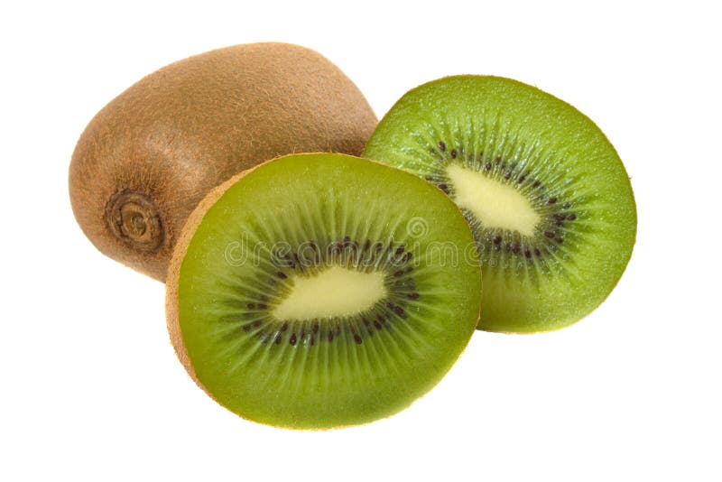 Fruta de kiwi fresca sobre blanco fotografía de archivo