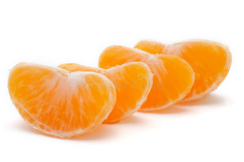 Peeled mandarin on white background. Peeled mandarin on white background
