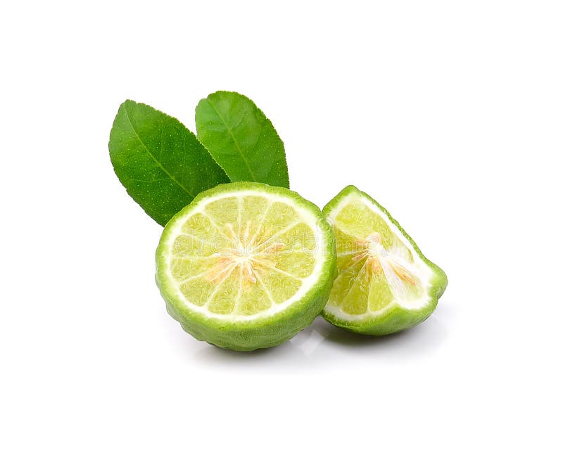 Fruta fresca de la bergamota con la hoja aislada en el fondo blanco fotografía de archivo Fruta fresca de la bergamota con la hoja aislada en el fondo blanco fotografía de archivo