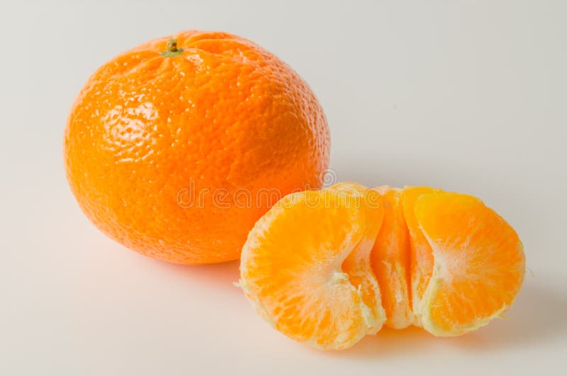 Mandarin orange on white background. Mandarin orange on white background