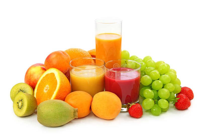 Frutas frescas e suco