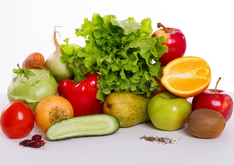 Frutas y verdura aisladas imágenes de archivo libres de regalías Frutas y verdura aisladas imágenes de archivo libres de regalías