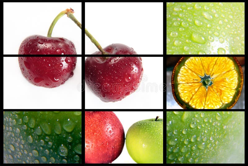 Fruits composition with cherrys,orange and apples. Fruits composition with cherrys,orange and apples