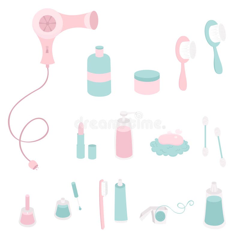Cute self care vector illustration set! royalty free illustration Cute self care vector illustration set! royalty free illustration
