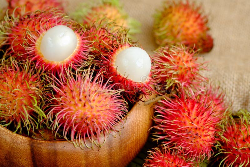Fruto vermelho fresco do rambutan imagens de stock royalty free Fruto vermelho fresco do rambutan imagens de stock royalty free