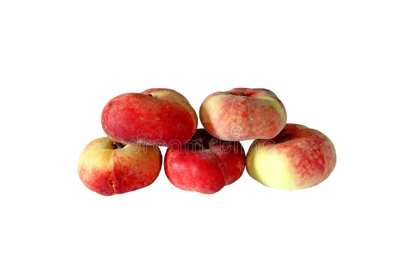 Frutos dos pêssegos lisos isolados imagens de stock Frutos dos pêssegos lisos isolados imagens de stock