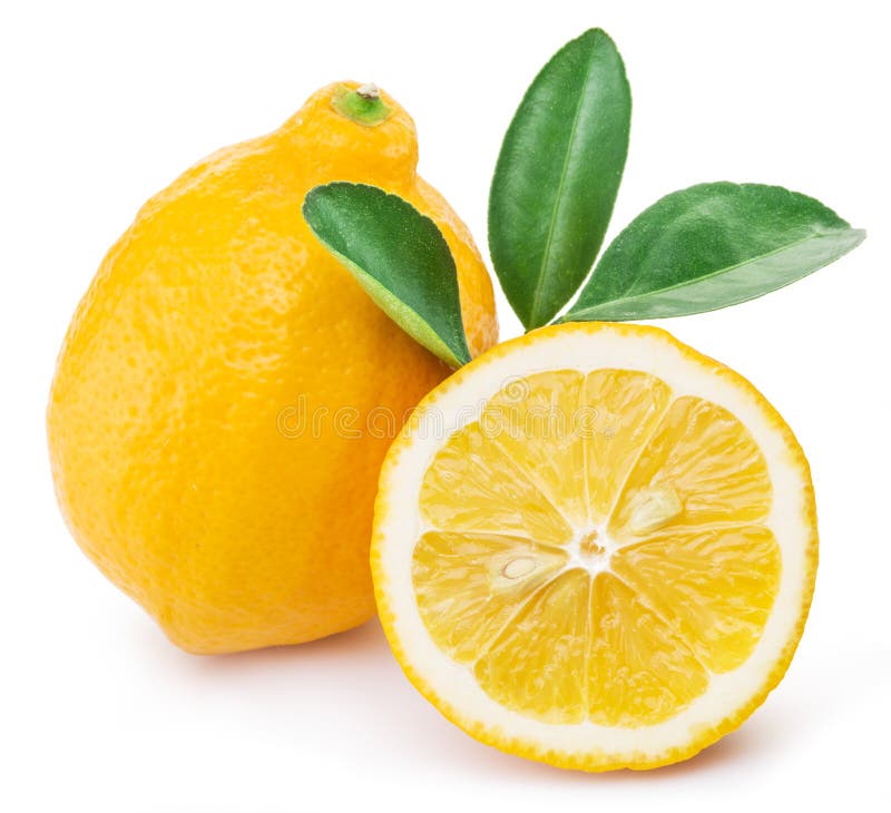 Frutos maduros do limão em um fundo branco imagens de stock Frutos maduros do limão em um fundo branco imagens de stock