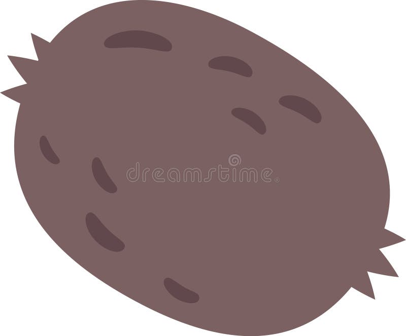 Frutta di Kiwi con pelle marrone e peli piccoli isolati su fondo bianco semplice illustrazione di un intero vettore illustrazione vettoriale