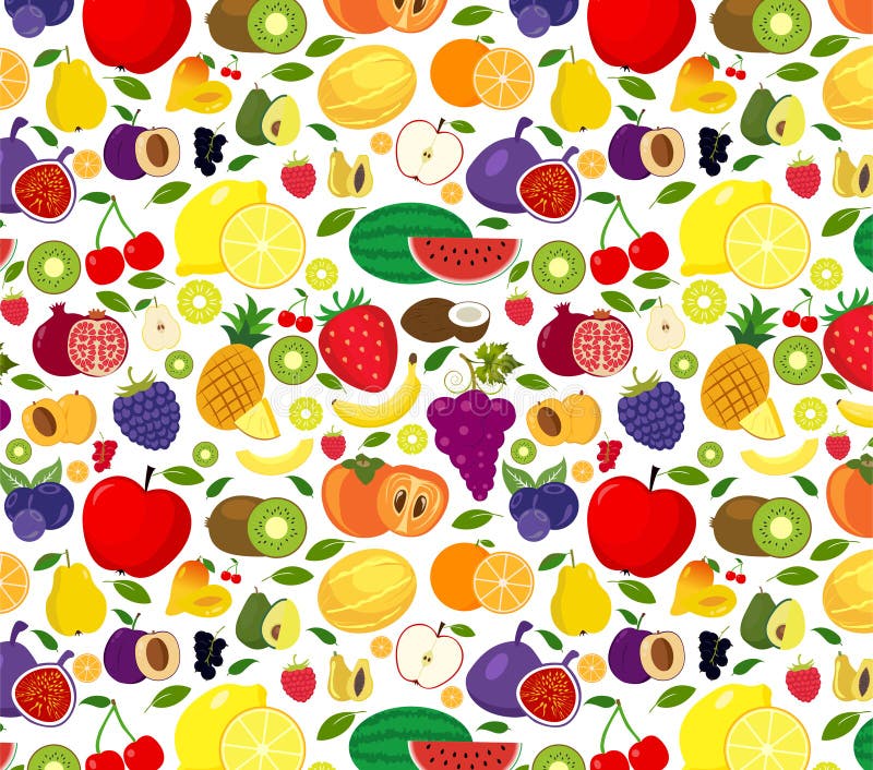 Frutta di vettore e modello senza cuciture delle verdure illustrazione vettoriale Frutta di vettore e modello senza cuciture delle verdure illustrazione vettoriale