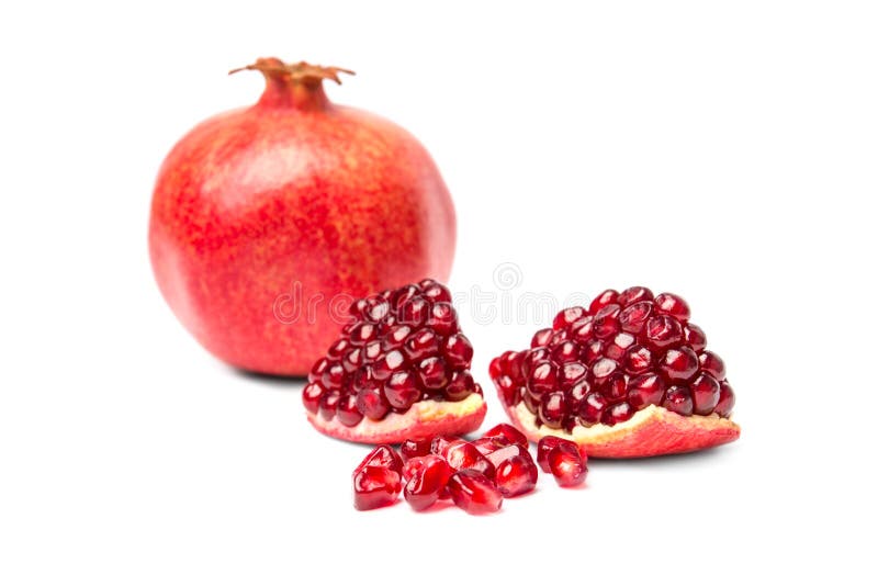 Frutta matura del melograno isolata immagine stock Frutta matura del melograno isolata immagine stock