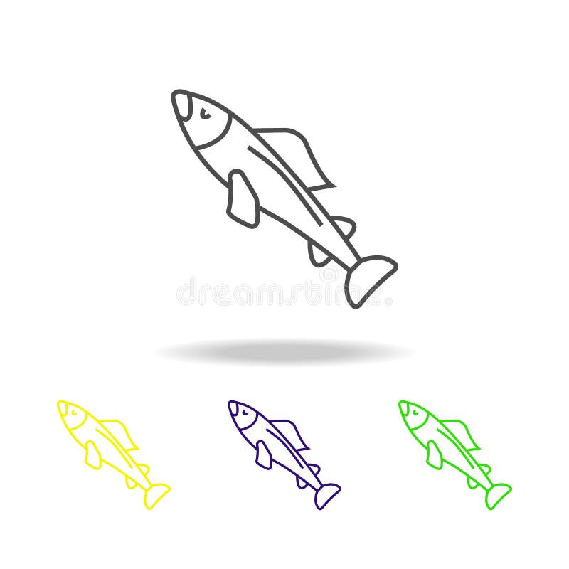 Frutti di mare, icone colorate di color salmone Elemento dell'illustrazione asiatica di cucina Una delle icone della raccolta per illustrazione vettoriale