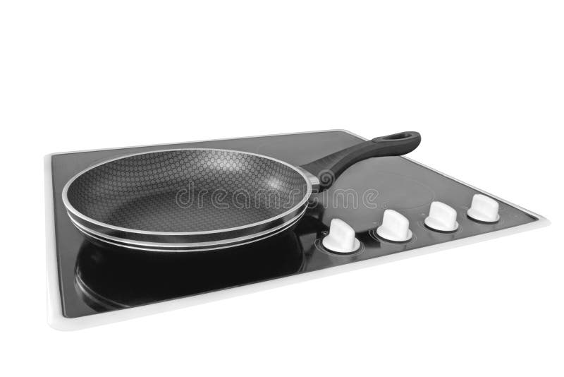Fry Pan on Ceramic Cooktop Isolated Stock Photo Image of kitchenware