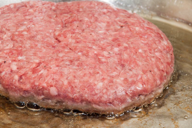 Frying Burgers of Minced Meat in Hot Oil Stock Photo Image of mince