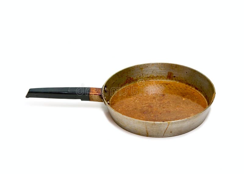 Frying pan with fat isolated on white. Frying pan stock images, royalty-free photos and pictures