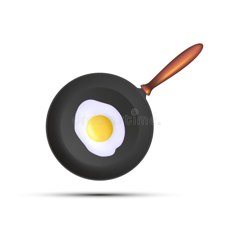 Frying Pan with Fried Eggs. Stock Vector Illustration of fried