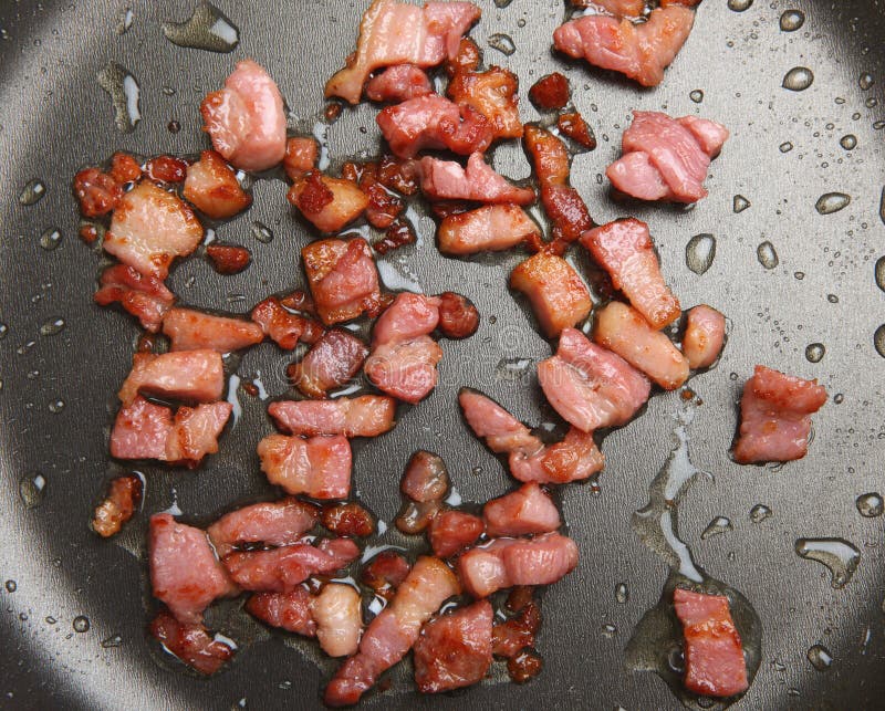 Frying Pancetta Bacon Lardons