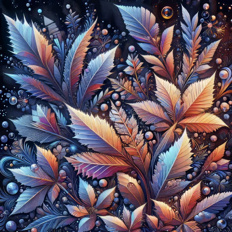 Frysta lövkristaller en illustration av frysta lövkristaller visar stock illustrationer