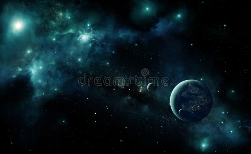 Främmande planet i utrymme vektor illustrationer Främmande planet i utrymme vektor illustrationer
