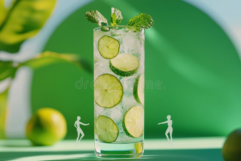 Fräschande kalkhaltig dryck stock illustrationer