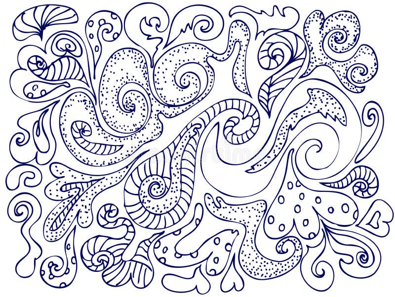 Cheerful abstract pattern ink lizenzfreie abbildung