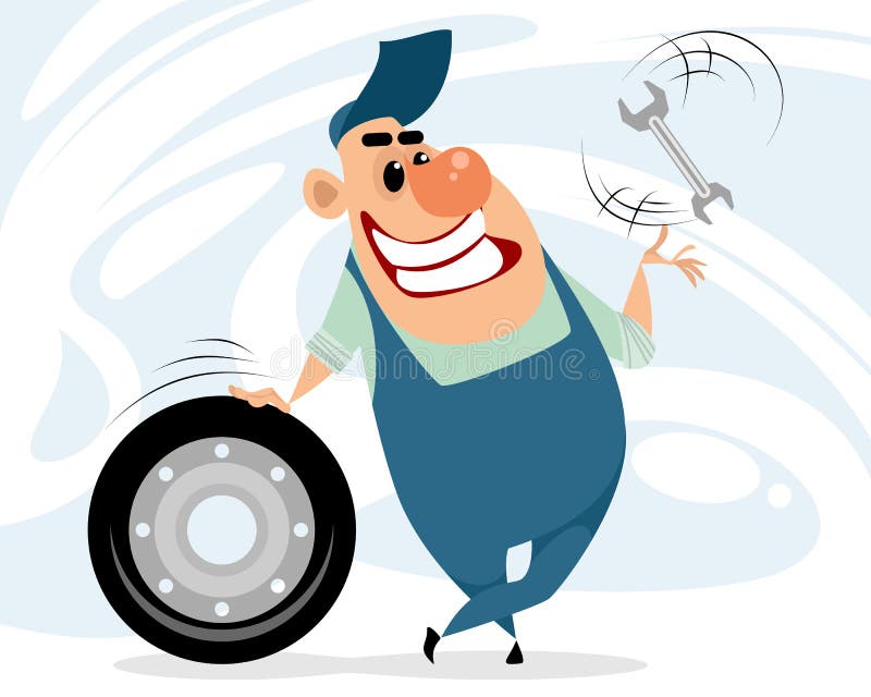 fröhliche Automechanik lizenzfreie abbildung fröhliche Automechanik lizenzfreie abbildung