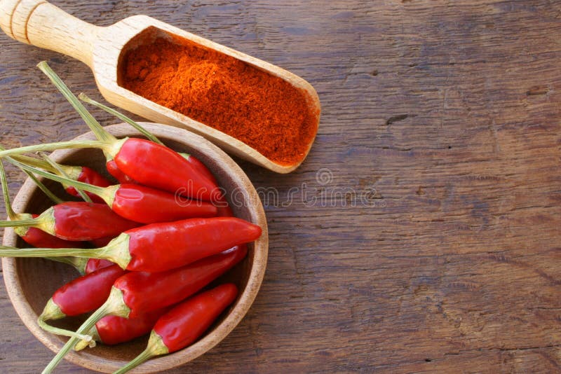 Fröskidor för chilipeppar och chilipulver royaltyfri bild Fröskidor för chilipeppar och chilipulver royaltyfri bild