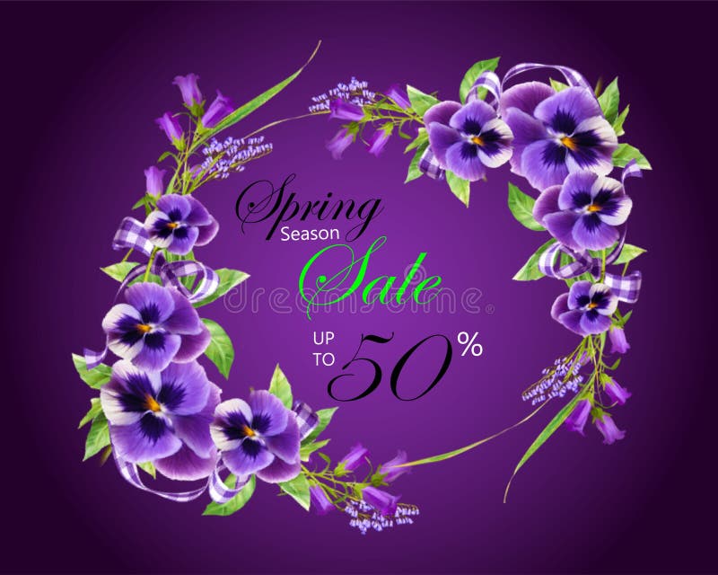 frame with flowers, Spring season sale, up to 50 % off, gradient floral background,. frame with flowers, Spring season sale, up to 50 % off, gradient floral background,