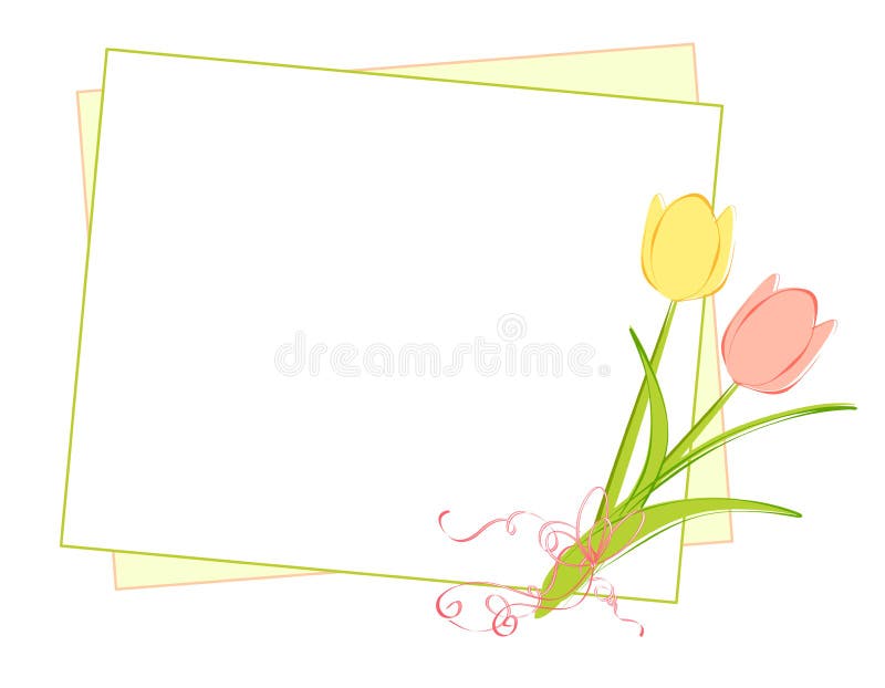Frühlings-Tulpe-und Anmerkungs-Papier-Hintergrund vektor abbildung